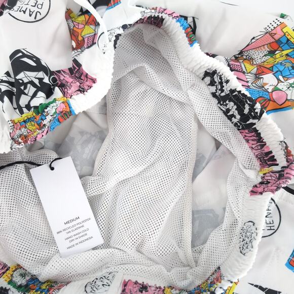 Swiminista x JPH Art Toss Print Swim Trunks Mid-Length Board Shorts Size M NWT​ - Picture 10 of 16